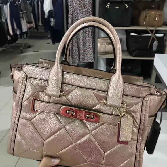 Coach swagger 27 medium size satchel bag NWT rose gold - Picture 2 of 12